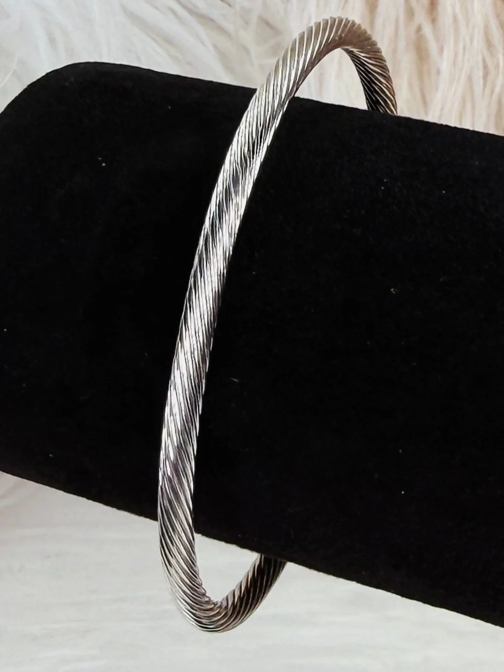 Pretty silvertone and goldtone, twisted cuff bracelet
